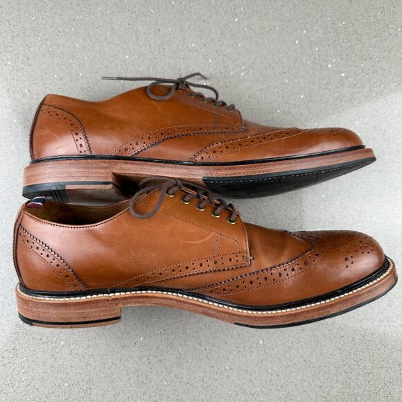 J CREW Superior Oar Stripe Shortwing Derby Brogue Shoes Preppy Leather Italy 10D main image 13